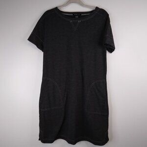 Robert Louis Gray Short Sleeve T-shirt Dress With Front Pockets Size PM